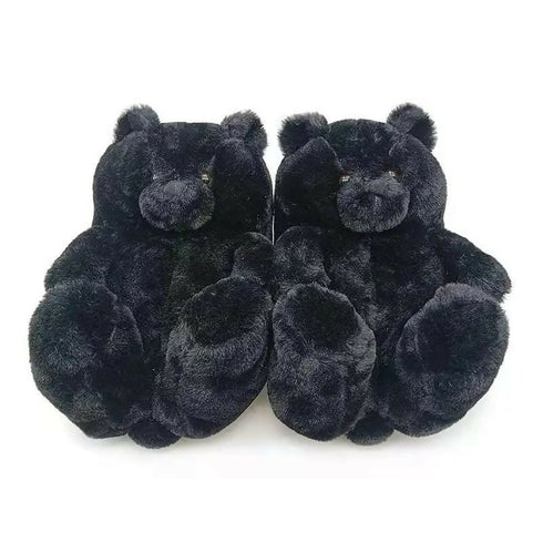 Winter Warm Indoor Fur Teady Bear Soft Plush Shoes